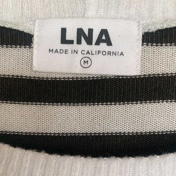 LNA Striped Hi/Lo Sweater, Tencel/Spandex, Size M, Like New Condition - Picture 9 of 10